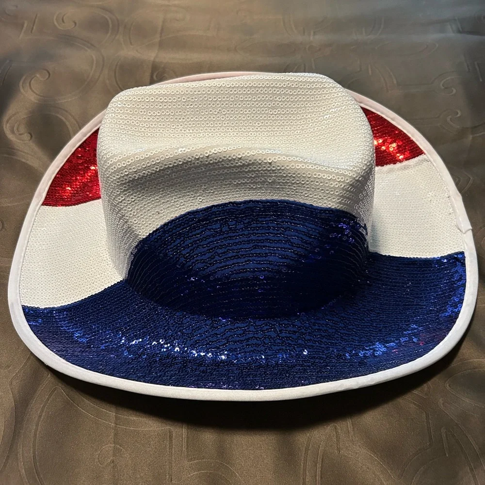 Patriotic Sequin Cowboy Hat